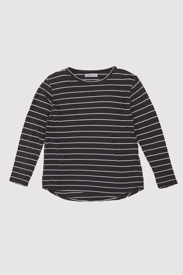 Re-Worn Womens Linen Blend Long Sleeve Tee