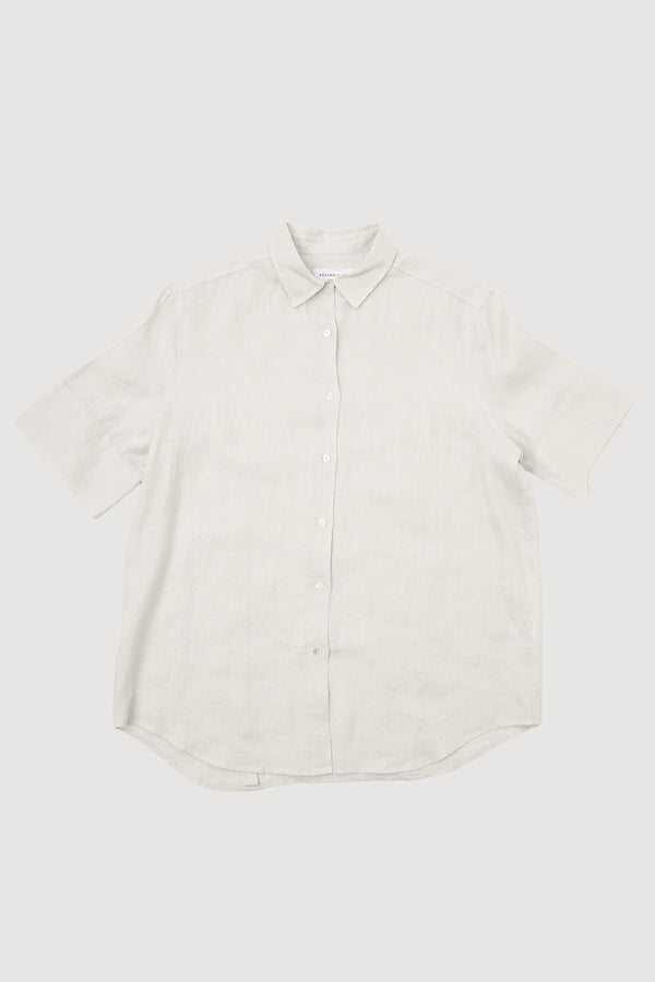 Re-Worn Womens Linen Short Sleeve Shirt