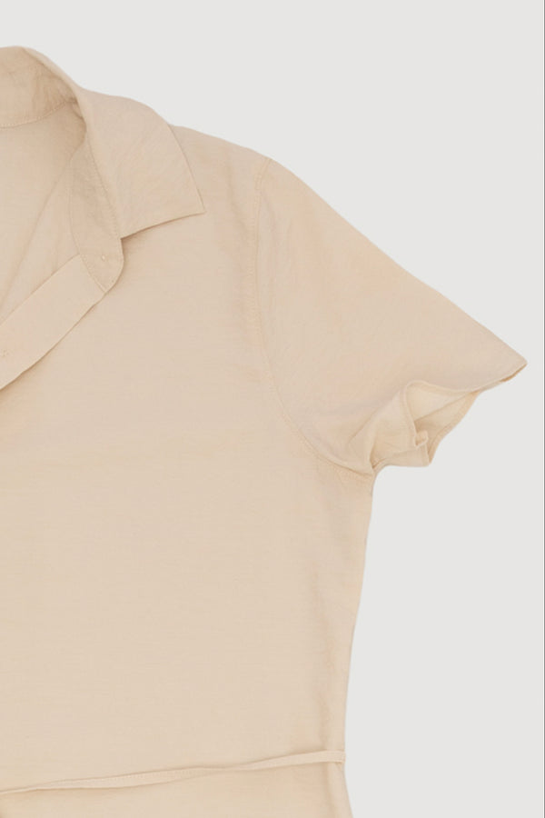 Re-Worn Womens Silk Blend Textured Shirt Dress
