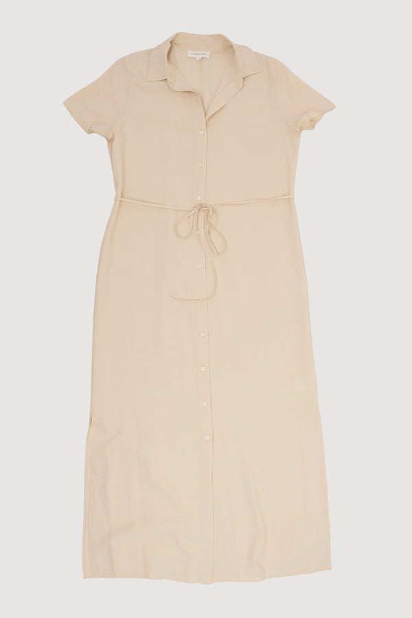 Re-Worn Womens Silk Blend Textured Shirt Dress