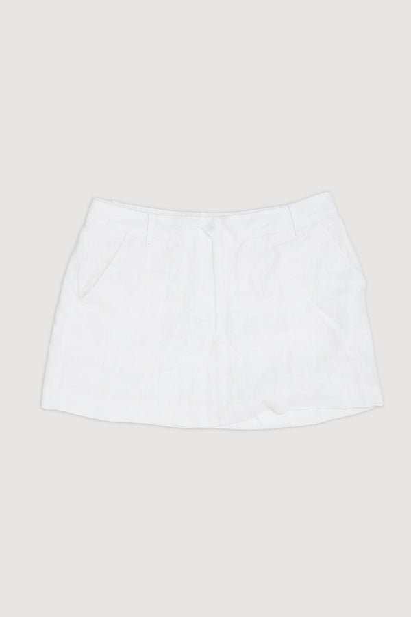 Re-Worn Womens Linen Mini Skirt