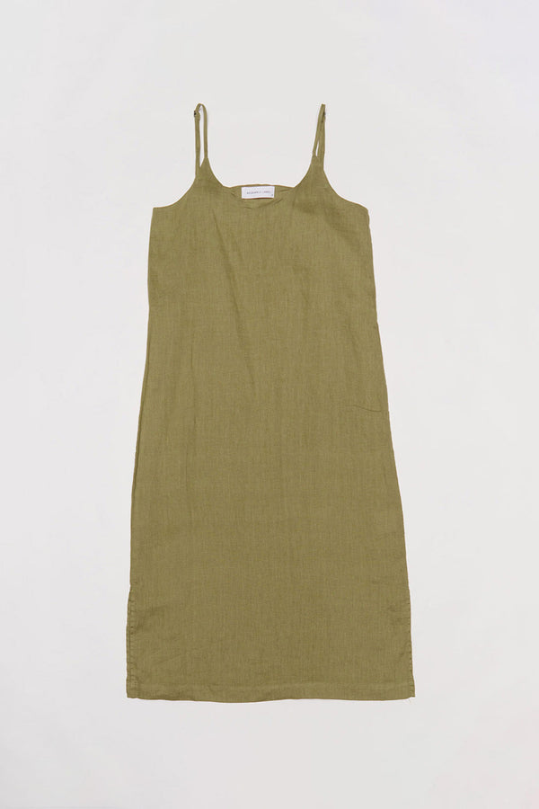 Re-Worn Womens Linen Textured Slip Dress