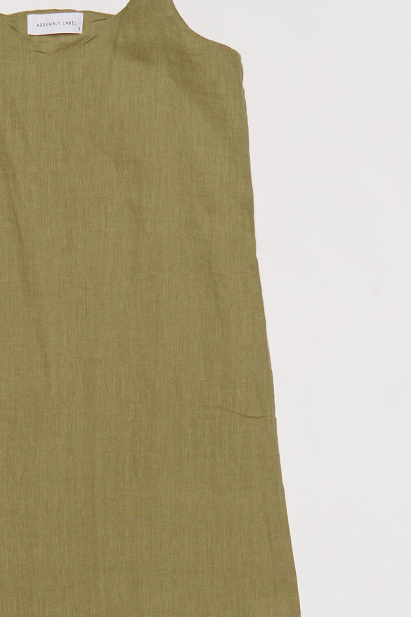 Re-Worn Womens Linen Textured Slip Dress