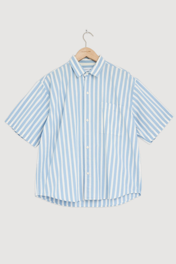 Re-Worn Mens Cotton Stripe Short Sleeve Shirt