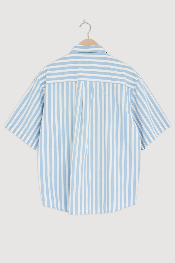 Re-Worn Mens Cotton Stripe Short Sleeve Shirt