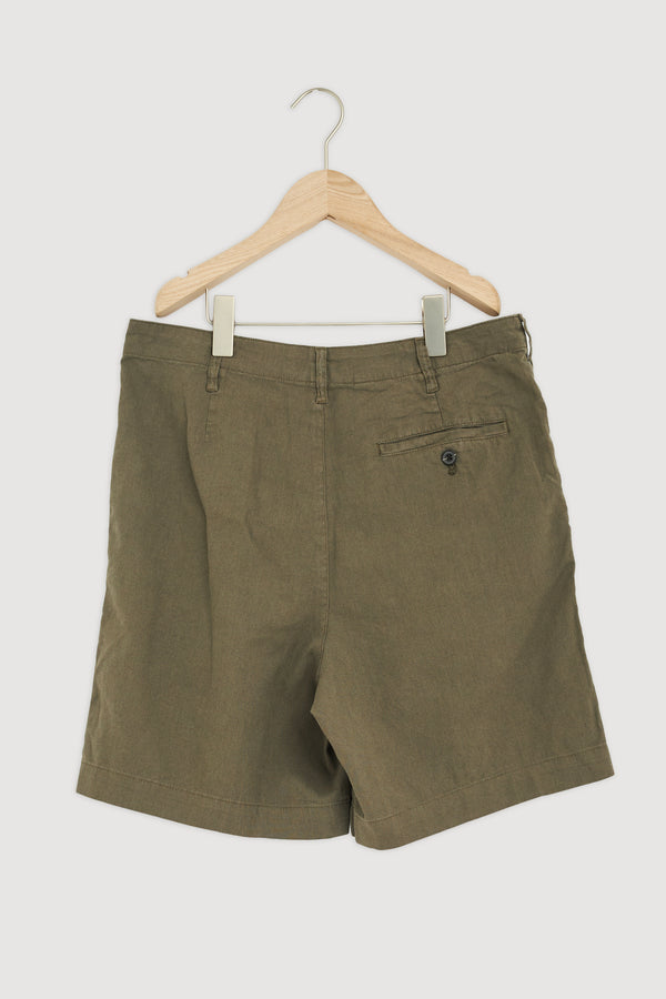 Re-Worn Stan Pleated Cotton Linen Short