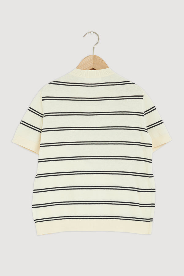 Re-Worn Allison Stripe Cotton Cashmere Tee