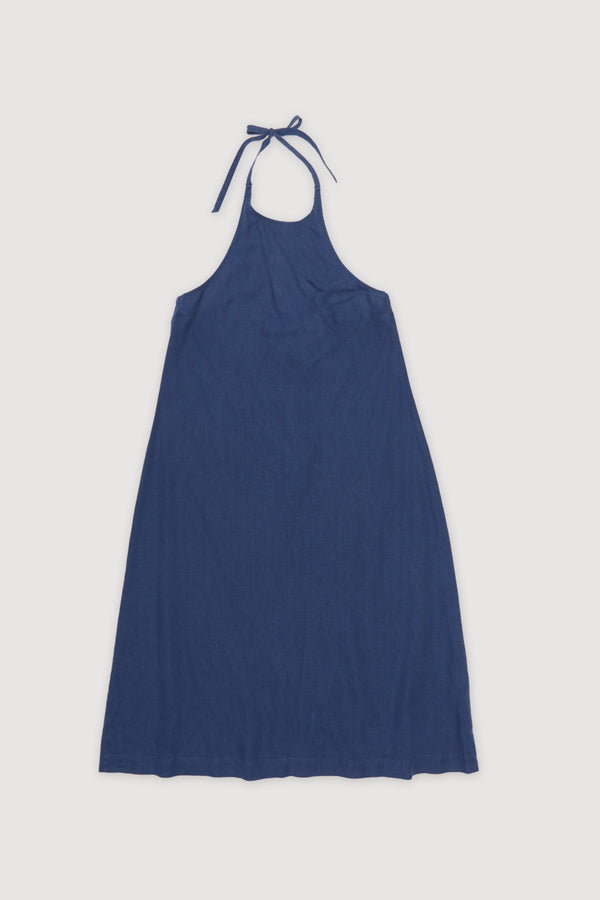 Re-Worn Womens Linen Halter Dress