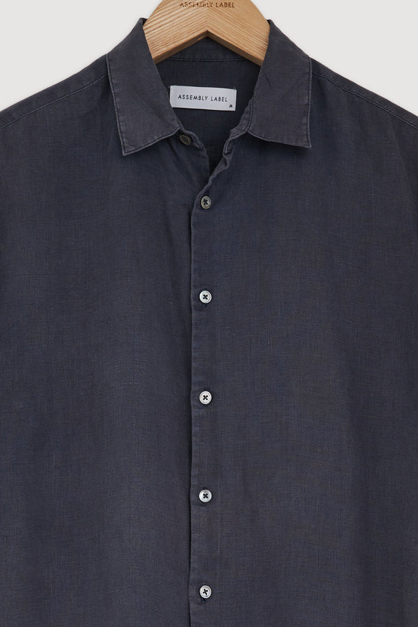 Re-Worn Mens Linen Short Sleeve Shirt