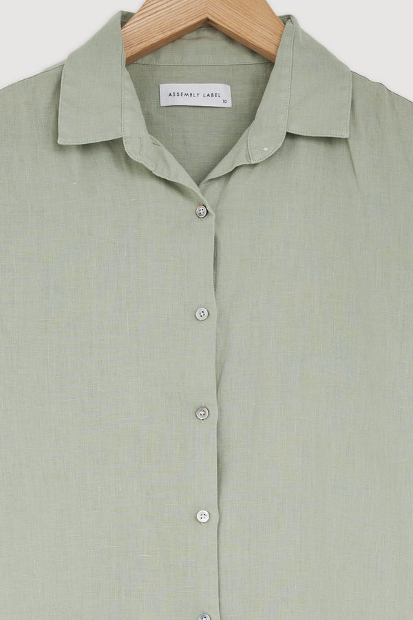 Re-Worn Womens Linen Long Sleeve Shirt