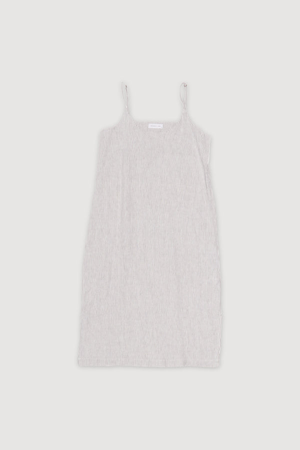 Re-Worn Womens Linen Stripe Slip Dress