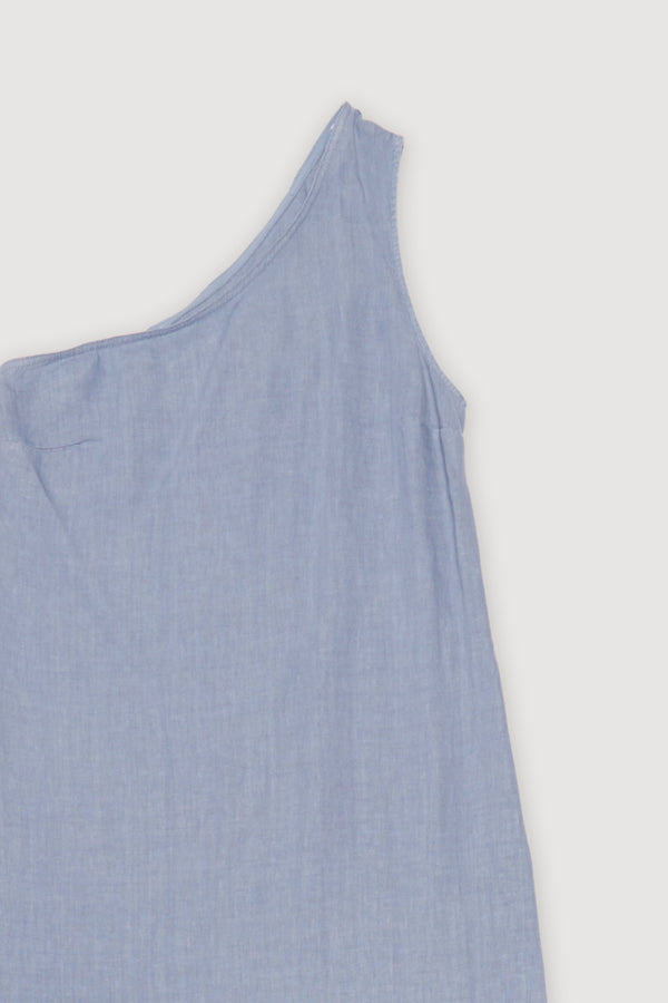 Re-Worn Womens Linen One Shoulder Dress