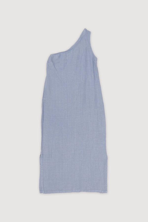 Re-Worn Womens Linen One Shoulder Dress