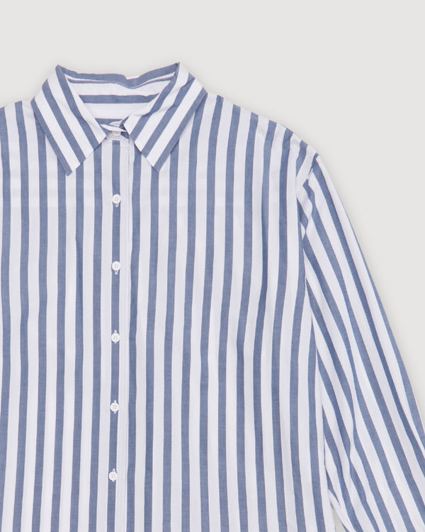 Re-Worn Womens Cotton Stripe Long Sleeve Shirt