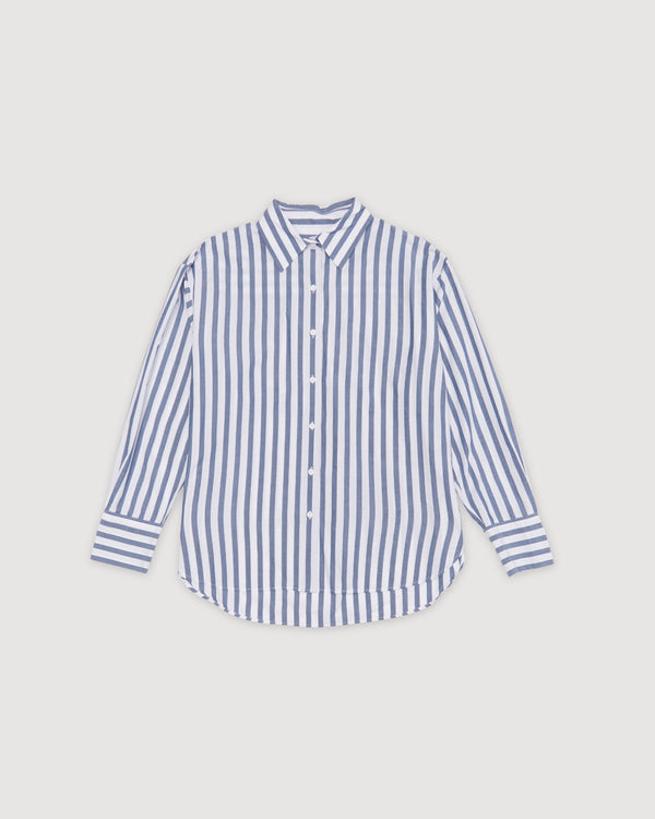 Re-Worn Womens Cotton Stripe Long Sleeve Shirt