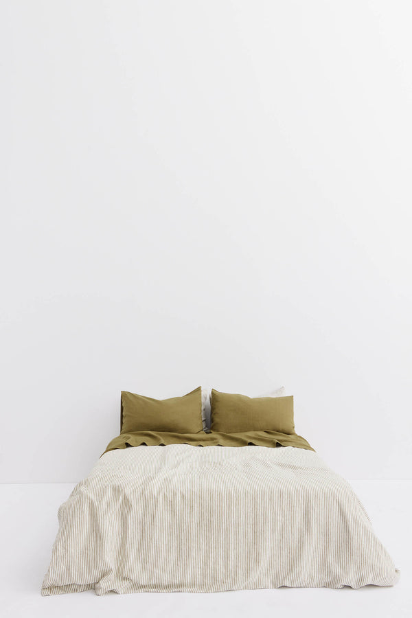 Linen Standard Pillow Cases Olive