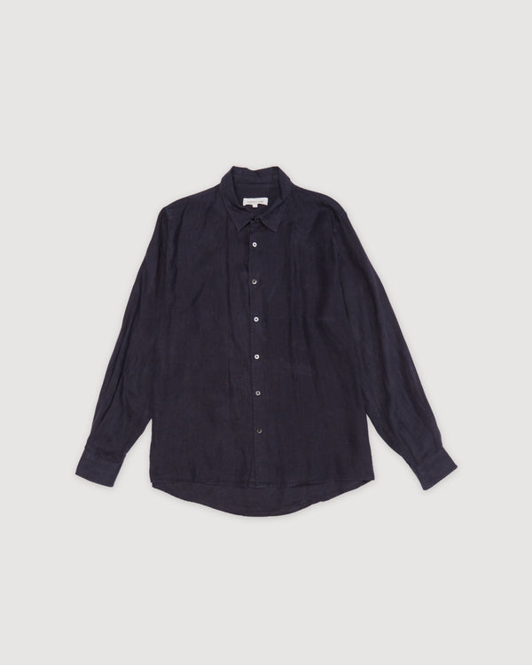 Re-Worn Mens Linen Textured Long Sleeve Shirt