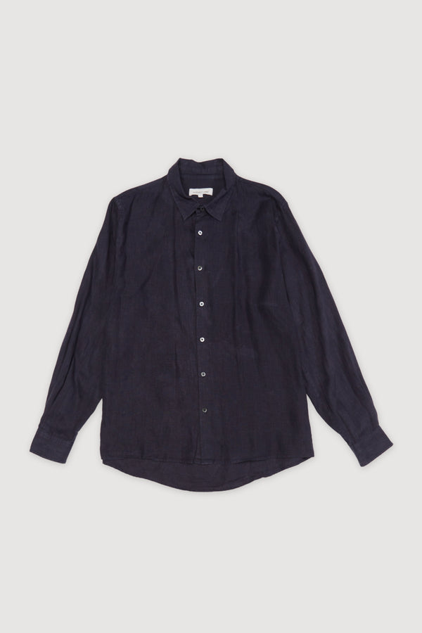 Re-Worn Mens Linen Textured Long Sleeve Shirt