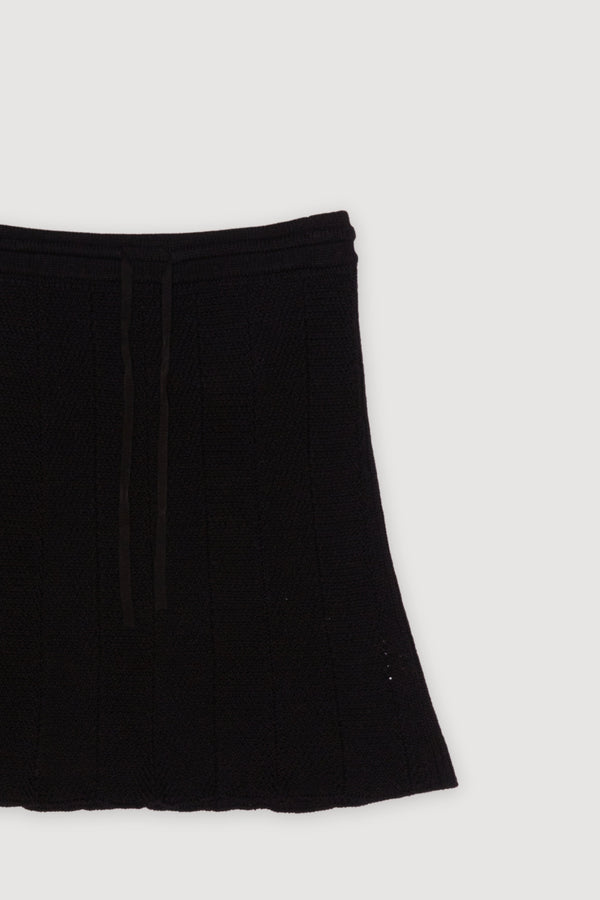 Re-Worn Womens Cotton Blend Textured Mini Skirt