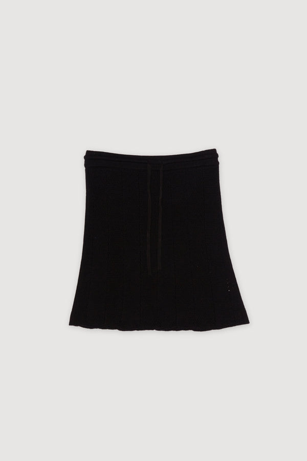 Re-Worn Womens Cotton Blend Textured Mini Skirt