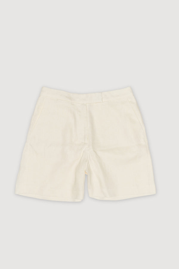 Re-Worn Womens Linen Textured Relaxed Short