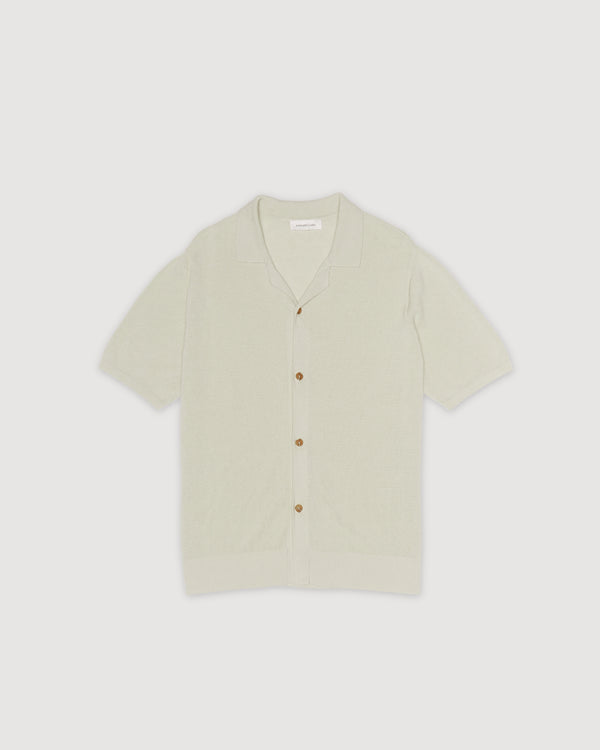 Re-Worn Mens Linen Blend Textured Knit Shirt