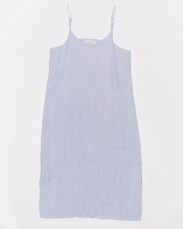 Re-Worn Womens Linen Stripe Slip Dress