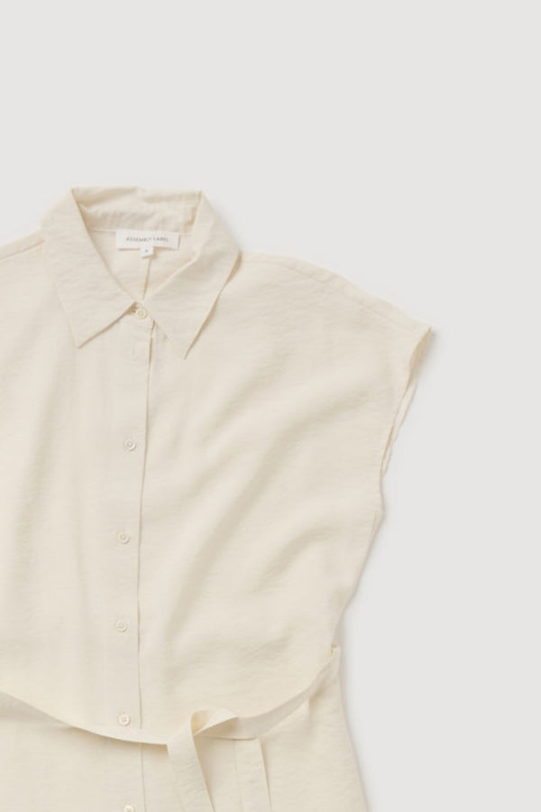 Re-Worn Womens Silk Blend Textured Shirt Dress