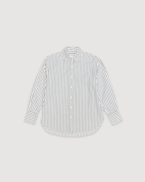 Re-Worn Womens Cotton Stripe Long Sleeve Shirt