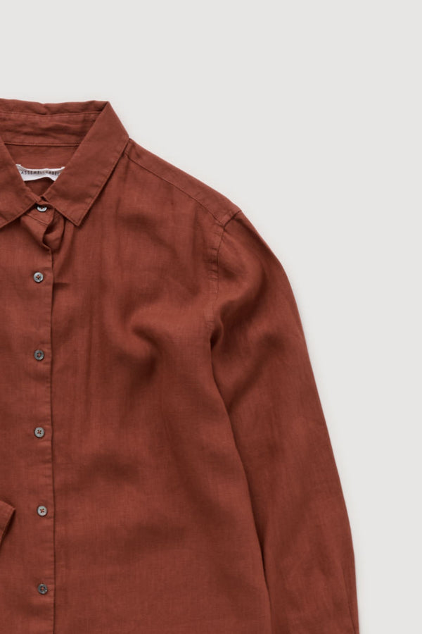 Re-Worn Womens Linen Textured Long Sleeve Shirt