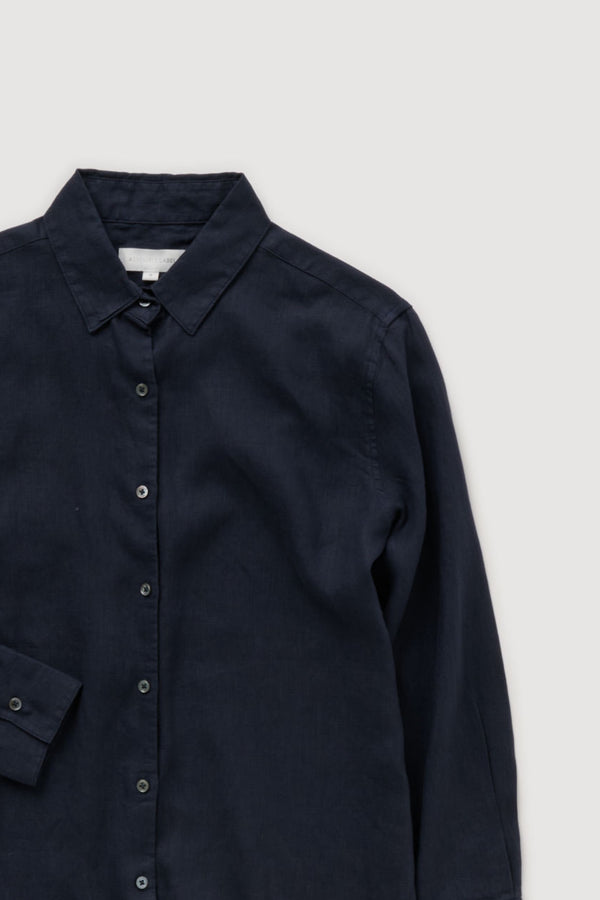 Re-Worn Womens Linen Textured Long Sleeve Shirt
