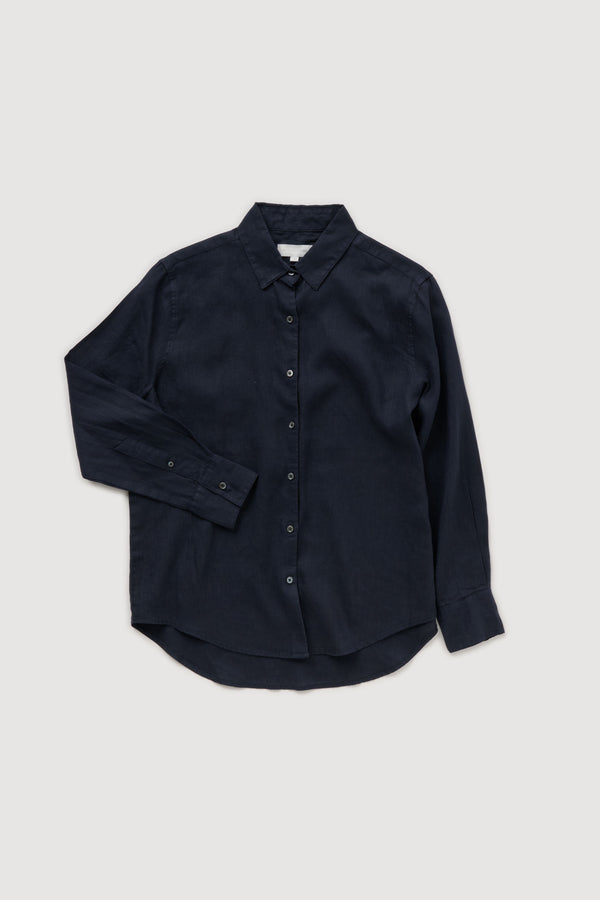 Re-Worn Womens Linen Textured Long Sleeve Shirt