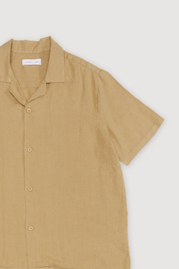 Re-Worn Mens Linen Textured Short Sleeve Shirt
