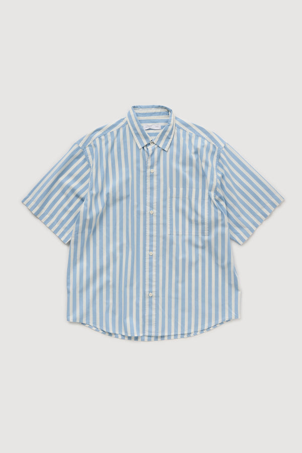 Re-Worn Mens Cotton Stripe Short Sleeve Shirt