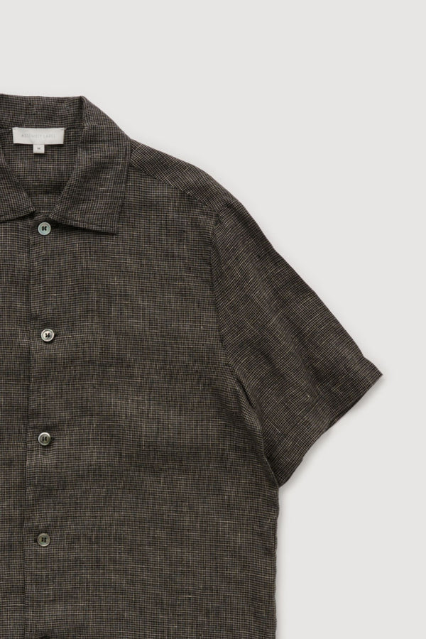 Re-Worn Mens Linen Textured Short Sleeve Shirt