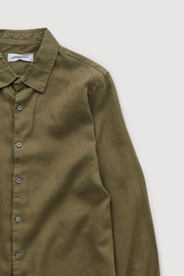 Re-Worn Mens Linen Textured Long Sleeve Shirt