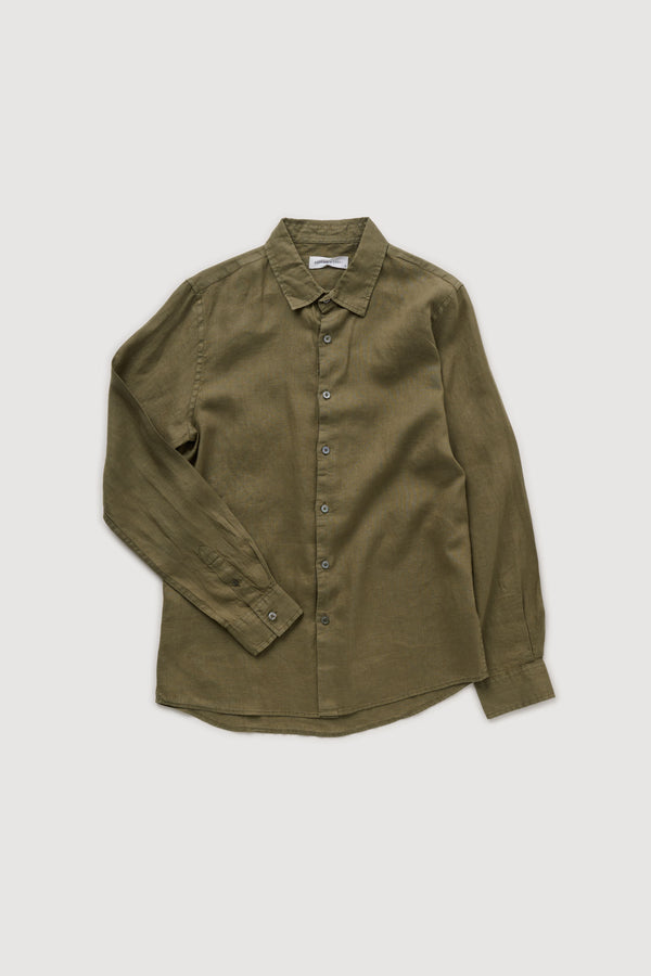 Re-Worn Mens Linen Textured Long Sleeve Shirt