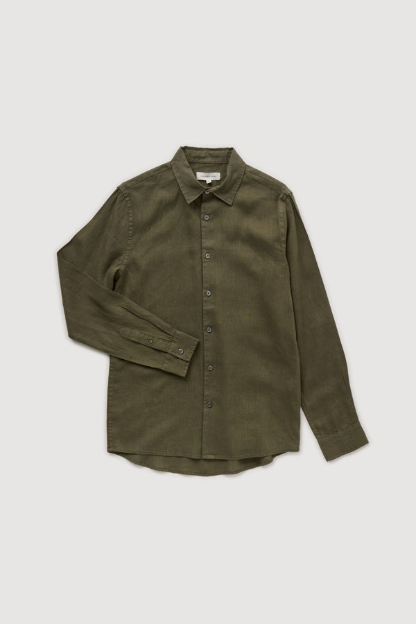 Re-Worn Mens Linen Textured Long Sleeve Shirt