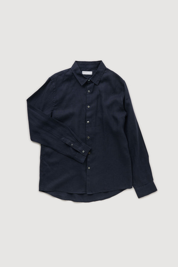 Re-Worn Mens Linen Textured Long Sleeve Shirt