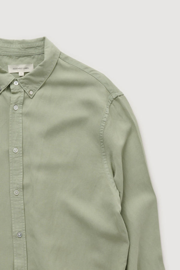 Re-Worn Mens Linen Blend Textured Long Sleeve Shirt