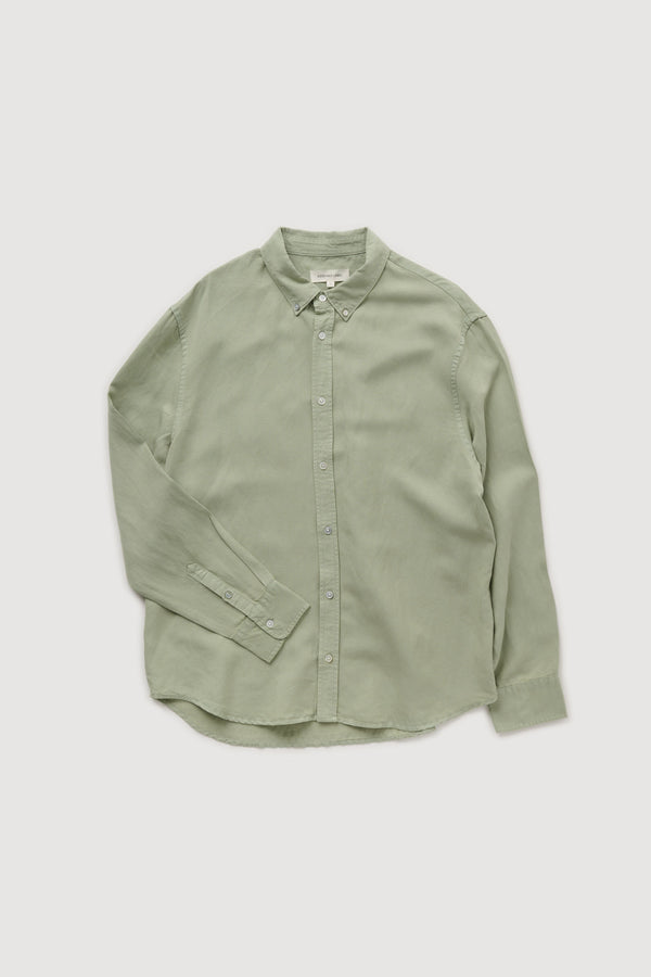 Re-Worn Mens Linen Blend Textured Long Sleeve Shirt