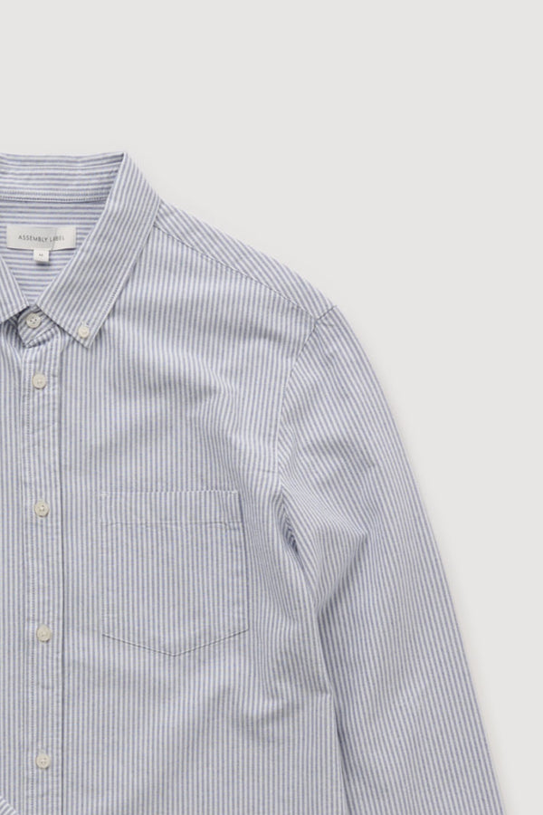 Re-Worn Mens Cotton Stripe Long Sleeve Shirt