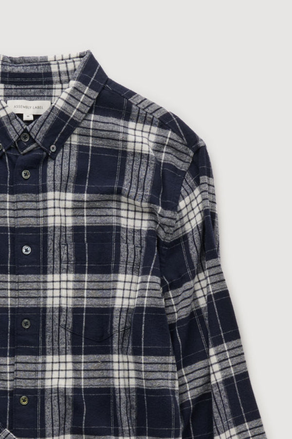 Re-Worn Mens Cotton Check Long Sleeve Shirt