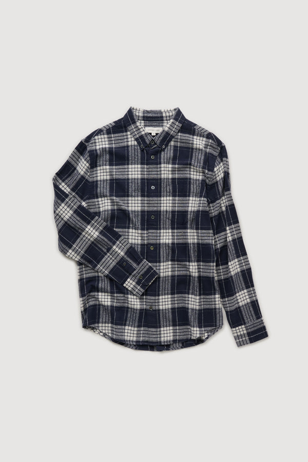 Re-Worn Mens Cotton Check Long Sleeve Shirt