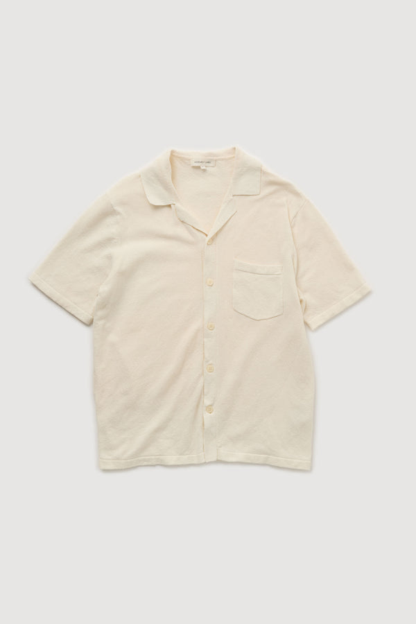 Re-Worn Mens Cotton Blend Textured Short Sleeve Shirt