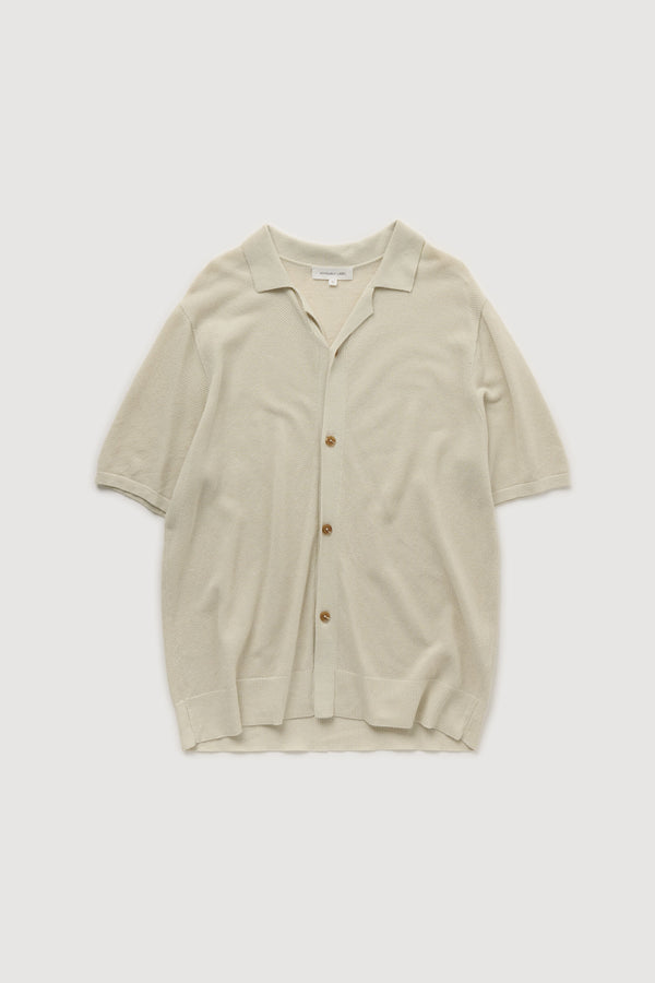Re-Worn Mens Linen Blend Textured Short Sleeve Shirt