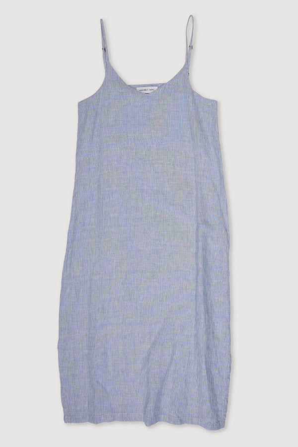 Re-Worn Womens Linen Stripe Slip Dress