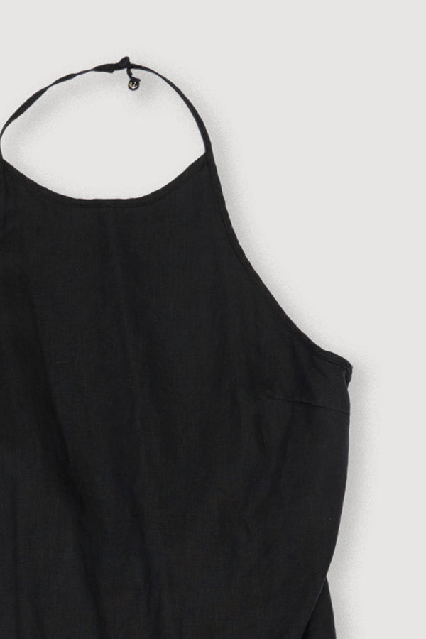 Re-Worn Womens Linen Halter Dress