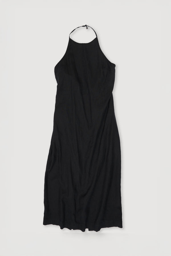 Re-Worn Womens Linen Halter Dress