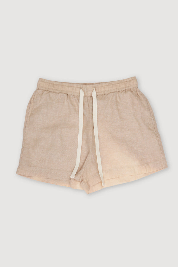 Re-Worn Womens Linen Textured Relaxed Short